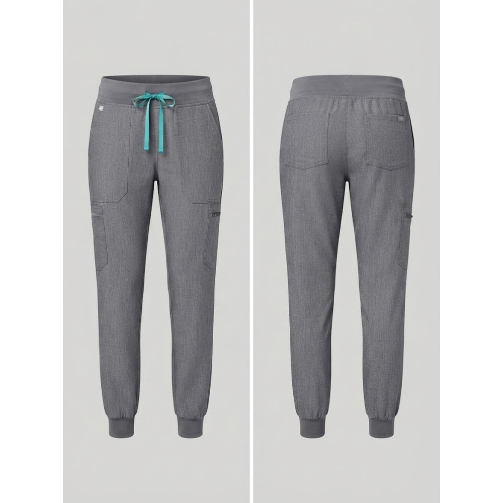 FIGS Scrub Pants Womens XL Grey Zamora Jogger FIONx Yoga Waistband Cargo Pockets